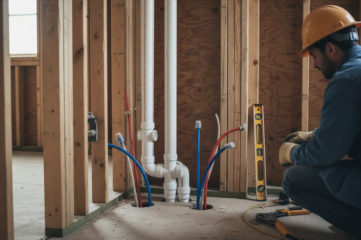 Drain and supply rough-in during Garbage Disposal Repair in Westover